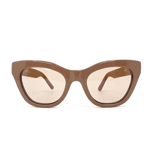 Harper Cat Eye Sunglasses by DL Eyewear Taupe (Brown/pink/gray) Acetate Cateye - Picture 1 of 12